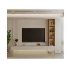 TU MESITA - Centro de Entretenimiento Moderno Fantasy color BlancoMarrón