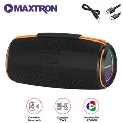 MAXTRON - Parlante Boomer MX302 BT USB TWS Luces ONOFF 74V3000mAH