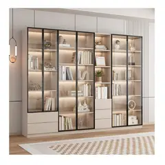 TU MESITA - Vitrina Minimalista Alexus color Capri con VidrioLuces