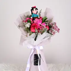 GENERICO - Ramo Vanellope + Amigurumi - Princesas - Ramo de flores