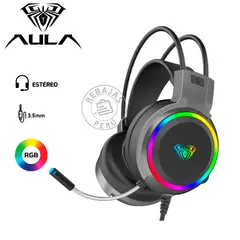 AULA - Audífonos S608 RGB Stereo Sound Negro 35mm + USB Gaming