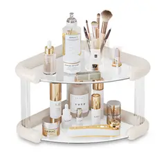 KELLER - Esquinero Organizador para Maquillaje Cosméticos 2 Niveles E47