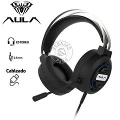 AULA - Audífonos S603 Stereo Sound Negro 35mm + USB Cableado