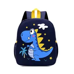 GENERICO - Mochila pequeña con diseño dinosauros para niño - azul