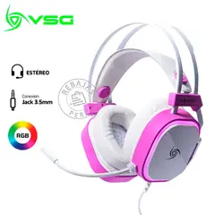 VSG - Audífonos Gemini Stereo Sound Blanco RGB 35mm + USB