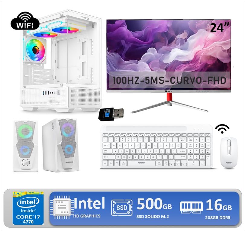 Computadora Pc Core I7 4770 Monitor 24 FDH SOLIDO 500GB RAM 16GB
