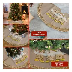 SKYBLOO - Piso de Arbol con 3 Muñecos Lentejuela Navideñas en 80cm