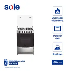 SOLE - Cocina De Pie Varadero Glp/Gn 60 Cm 4 Hornillas