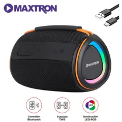 MAXTRON - Parlante Boomer One MX301 BT USB TWS Luces RGB 74V3000mAH