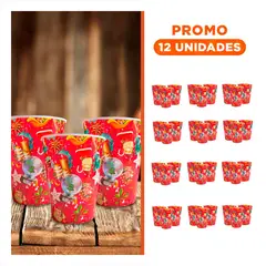 SKYBLOO - Pack12 Recipiente de Botas Esferas de Nieve y Botines Rojo