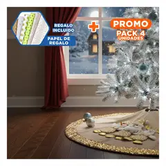 GENERICO - Pack4 Suelo Liso con Estilo Navideño 80cm Y+Papel de Regalo