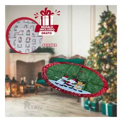 RYBIU IMPORT - Piso de Arbol con Destellos Navideños 1m Y+Regalo Stickers