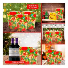 RYBIU IMPORT - Set de 3 Barriles Navideños Con Campanas para Snacks Verde