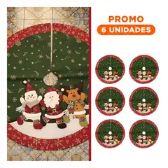 RYBIU IMPORT - Pack6 Tapete para Arbol de Sala Comedor Rojo y Verde