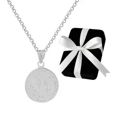GENERICO - Collar San Benito Plata 925 Medalla Regalo Unisex