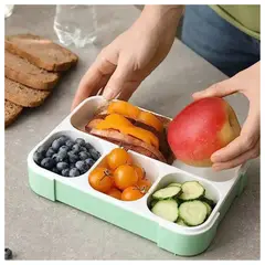 GENERICO - LONCHERA HERMÉTICA 4 COMPARTIMIENTOS + CUBIERTO