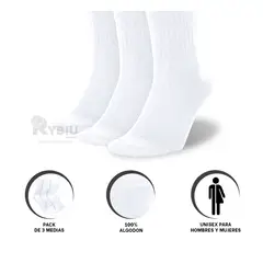 RYBIU IMPORT - Medias Futsaleras Pack 3 Algodón