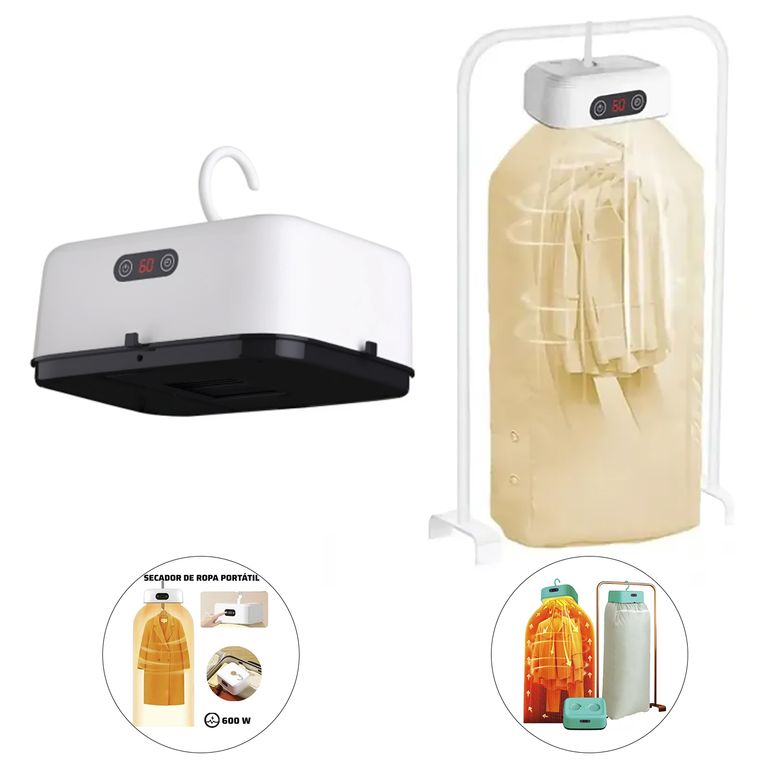 Secador de Ropa Plegable y Portátil de 600W — Dile Adios al tendedero y mal clima - Blanco