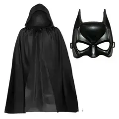 GENERICO - Disfraz Capa y Máscara Negra Tipo Murciélago batman - Cosplay Superhéroe TALLA L