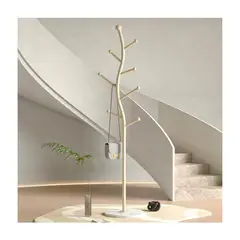 EVERSO - Perchero Colgador De Pie Ropa Con 8 Ganchos Y Bandeja 178cm Blanco