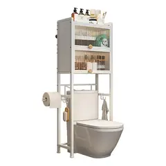 EVERSO - Estante De Organizador De 3 Niveles Con Puerta Abatible Baño