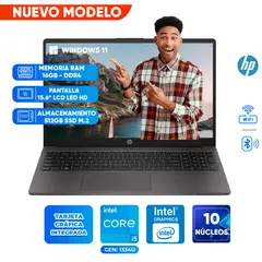 HP - Laptop 250 G10, Core i5-1334U, 16GB DDR4, 512GB SSD, 15.6 LCD HD