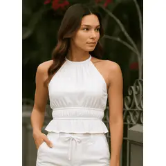 AMA OUTFITTERS - TOP LUPE HALTHER DRAPEADO DE LYCRA