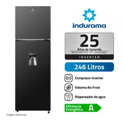 INDURAMA - Refrigeradora 246 Lt TOP FREEZER NO FROST RI-389DNI Negro