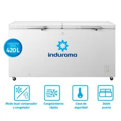 INDURAMA - Congeladora Defrost 420L Blanco CI-420BL