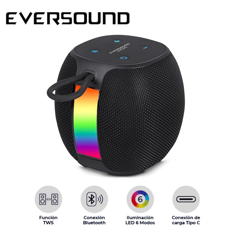 Parlante EV 500 Strudel BT USB TWS Luces RGB