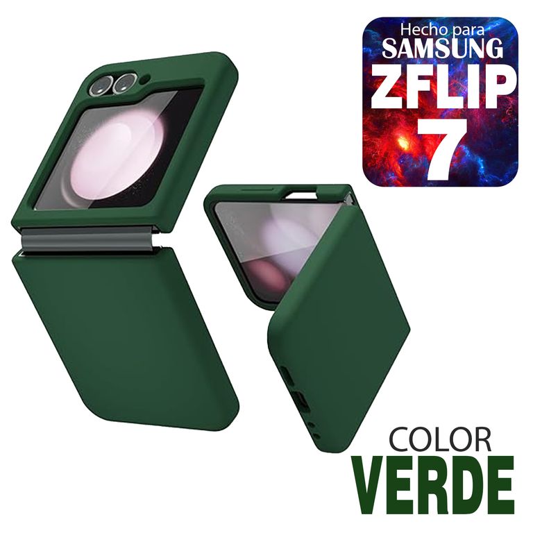 Case Silicone Compatible para Samsung Zflip 7 Verde