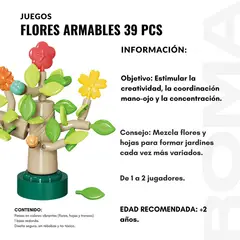 GENERICO - FLORES ARMABLES 39 PIEZAS JUEGO DIDÁCTICO