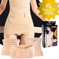 GENERICO - Faja Post parto de 3 Piezas Abdomen, Cintura y Pelvis XL