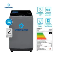 INDURAMA - Lavadora LRI-15DGR 15Kg Gris Oscuro
