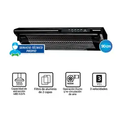 INDURAMA - Campana extractora 90 cm 3 Velocidades CEI-902NE