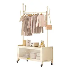 EVERSO - Perchero Organizador De Ropa Metal Con Ruedas Y Cajones