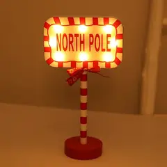 GENERICO - Letrero Decorativo Luminoso “North Pole” Rectangular