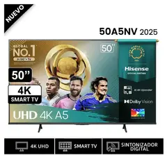 HISENSE - Televisor Led 50 Smart UHD 4K VIDAA 50A5NV 2025