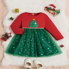 GENERICO - VESTIDO NAVIDAD DE NIÑA BEBE - NAVIDEÑO