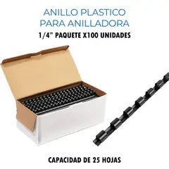 GENERICO - Anillo Plastico de 25 Hojas x100