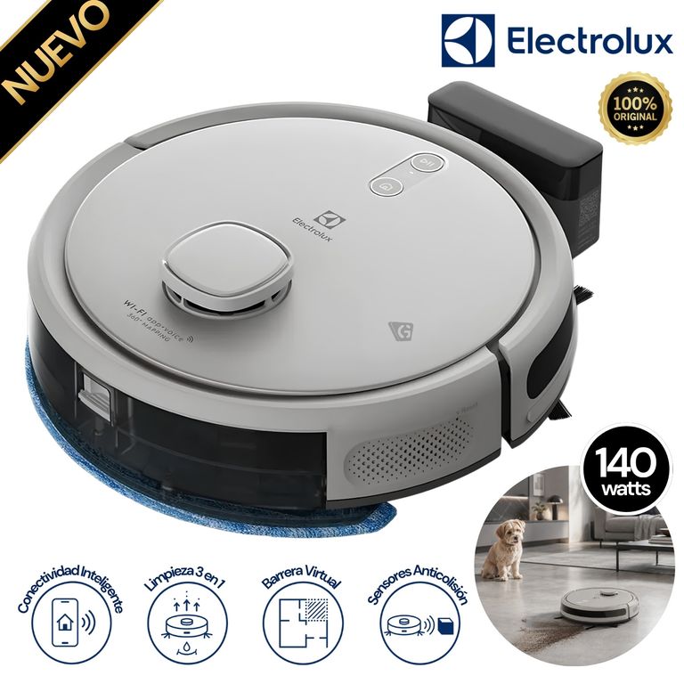 Aspiradora Robot 4 en 1 Wi-Fi Experience Mapeo Inteligente Blanca (ERB62)