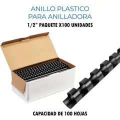 GENERICO - Anillo Plastico de 100 Hojas x100