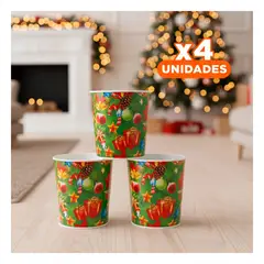 RYBIU IMPORT - Pack4 Balde Decorativo para Arbol Verde Y+Regalo Stickers