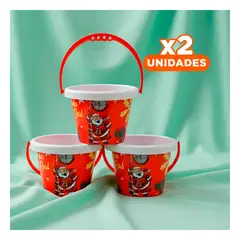 SKYBLOO - Pack2 Barriles para Snacks Saludables Rojo Y+Regalo Stickers