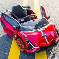 GENERICO - Carro para niños - Modelo LAMBO Huracan Sterrato ROJO