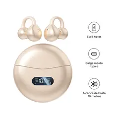 S&T - Audífonos Bluetooth M79 TWS Cancelación Ruido Micrófono Beige