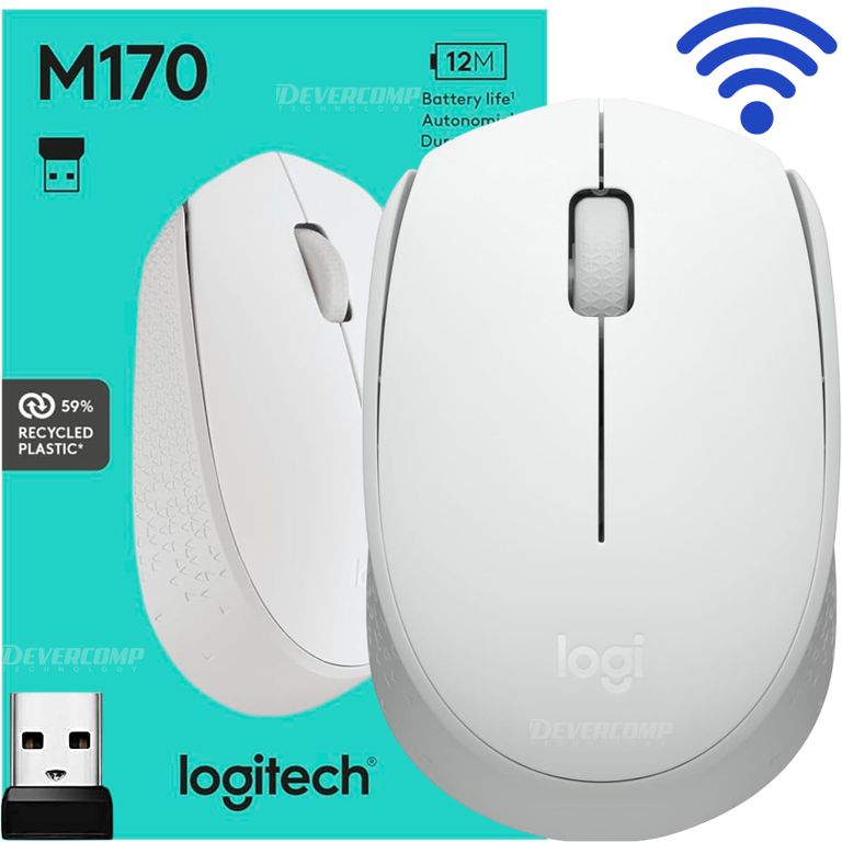 Mouse Inalámbrico M170 USB 2.4GHz 1000 DPI White