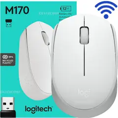 LOGITECH - Mouse Inalámbrico M170 USB 2.4GHz 1000 DPI White