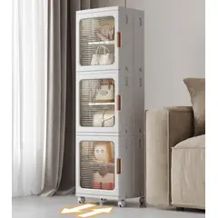 GENERICO - Organizador Multifuncional con Ruedas y Puerta Frontal Transparente