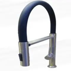 GENERICO - Llave Monocomando de lavadero Acero Inoxidable con pico flexible Negro